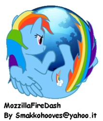 Size: 278x326 | Tagged: safe, artist:smakkohooves, rainbow dash, pegasus, pony, g4, browser ponies, female, firefox, mare, parody, solo