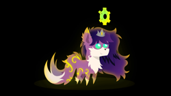 Size: 1920x1080 | Tagged: safe, artist:roxy-thegodness24, oc, oc only, oc:princess melowolve, hybrid, original species, pony, gold, guardian, original character do not steal, pointy ponies, solo