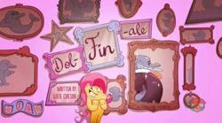 Size: 1825x1013 | Tagged: safe, screencap, finn tastic, fluttershy, dolphin, pony, dol-fin-ale, g4.5, my little pony: pony life, title card
