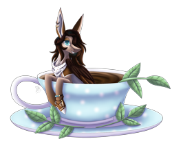 Size: 1880x1670 | Tagged: safe, artist:sadatrix, oc, oc only, oc:charlotte, earth pony, pony, commission, cup, cup of pony, female, mare, micro, simple background, solo, teacup, transparent background, ych result