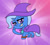 Size: 700x630 | Tagged: safe, artist:slamjam, trixie, pony, unicorn, friendship gems, g4, g4.5, my little pony: pony life, cape, clothes, female, hat, looking at you, mare, smiling, solo, trixie's cape, trixie's hat