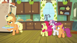 Size: 1920x1080 | Tagged: safe, screencap, apple bloom, applejack, scootaloo, sweetie belle, g4, growing up is hard to do, cutie mark, cutie mark crusaders, the cmc's cutie marks