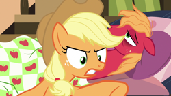 Size: 1920x1080 | Tagged: safe, screencap, applejack, big macintosh, g4, growing up is hard to do, angry