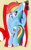 Size: 1135x1833 | Tagged: safe, artist:notadeliciouspotato, rainbow dash, pegasus, pony, g4, beach, beach ball, beach towel, feathered wings, female, hooves behind head, lidded eyes, looking at you, mare, on back, open mouth, smiling, solo, spread wings, sunglasses, towel, wings