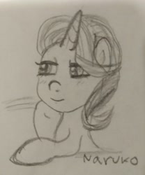 Size: 3000x3613 | Tagged: safe, artist:wrath-marionphauna, starlight glimmer, pony, g4, female, high res, pencil drawing, sketch, smiling, solo, traditional art