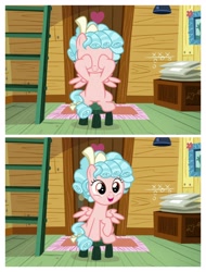 Size: 3106x4096 | Tagged: safe, screencap, cozy glow, pegasus, pony, g4, marks for effort, female, hoof over eye, ladder, solo, stool