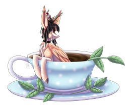 Size: 1880x1670 | Tagged: safe, artist:sadatrix, oc, oc only, oc:nacht regen, pegasus, pony, cup, cup of pony, female, mare, micro, simple background, solo, teacup, transparent background