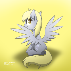 Size: 1600x1600 | Tagged: safe, artist:livehotsun, derpy hooves, pegasus, pony, g4, cute, female, looking at you, mare, smiling, solo