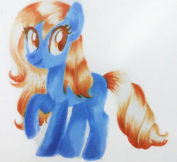 Size: 484x442 | Tagged: safe, artist:marytheechidna, oc, oc only, oc:internet explorer, earth pony, pony, ask internet explorer, browser ponies, internet explorer, solo, traditional art