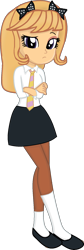 Size: 685x2048 | Tagged: safe, artist:grapefruitface1, artist:yaya54320bases, oc, oc only, equestria girls, g4, barely eqg related, base used, bow, clothes, crossed arms, equestria girls-ified, looking at you, necktie, queen (band), roger taylor, rogerina, rule 63, school uniform, show accurate, simple background, socks, solo, transparent background, vector