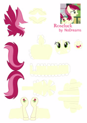 Size: 2061x2911 | Tagged: safe, artist:nodreams, roseluck, earth pony, pony, g4, craft, female, high res, papercraft, solo