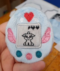 Size: 1742x2048 | Tagged: safe, artist:sew_adorkable, artist:trashkitten-plushies, ocellus, changeling, g4, buttons, cute, diaocelles, irl, photo, plushie, solo, tamagotchi
