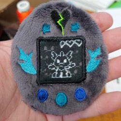 Size: 2048x2048 | Tagged: safe, artist:sew_adorkable, artist:trashkitten-plushies, changeling, cute, cuteling, embroidery, high res, irl, photo, plushie, solo, tamagotchi