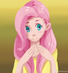 Size: 1600x1700 | Tagged: safe, artist:animesoul, part of a set, fluttershy, human, g4, female, humanized, solo