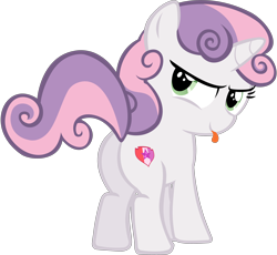 Size: 3572x3287 | Tagged: safe, artist:anonymous, sweetie belle, pony, unicorn, g4, butt, cute, diasweetes, female, filly, high res, kiss my ass, looking back, plot, show accurate, simple background, solo, sweetie butt, transparent background, vector