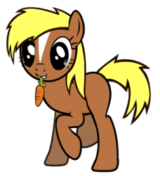 Size: 677x741 | Tagged: artist needed, safe, edit, editor:maonyman, earth pony, pony, animated, carrot, cute, excited, female, food, gif, happy, looking at you, mare, simple background, smiling, solo, tail wag, tippy taps, trotting, trotting in place, verity, white background