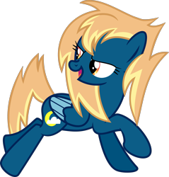 Size: 3647x3817 | Tagged: safe, artist:dashiesparkle, artist:shootingstarsentry, oc, oc only, oc:silver gust, pegasus, pony, base used, female, high res, looking back, magical lesbian spawn, mare, offspring, parent:night glider, parent:spitfire, simple background, solo, transparent background, two toned wings, wings