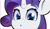 Size: 1450x852 | Tagged: safe, artist:partypievt, rarity, pony, unicorn, g4, anime, anime eyes, anime style, bumper sticker, confused, curious, cute, female, looking at you, raribetes, simple background, solo, sticker, sticker design