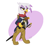 Size: 1720x1620 | Tagged: safe, artist:camo-pony, gilda, griffon, g4, bipedal, clothes, female, gun, handgun, pistol, simple background, solo, spyglass, sword, uniform, weapon