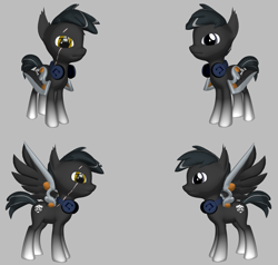 Size: 1464x1391 | Tagged: safe, oc, bat pony, hybrid, pegasus, pony, 3d, reference sheet, source filmmaker, spread wings, wings