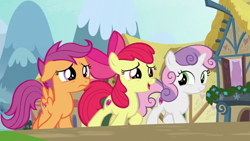 Size: 1920x1080 | Tagged: safe, screencap, apple bloom, scootaloo, sweetie belle, g4, growing up is hard to do, cutie mark, cutie mark crusaders, the cmc's cutie marks
