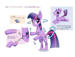 Size: 1000x750 | Tagged: safe, artist:yukina-namagaki, twilight sparkle, pony, unicorn, g4, female, hassenfeld pony, instructions, japanese, mare, modular, prototype, toy, unicorn twilight