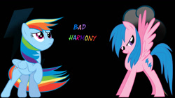 Size: 1366x768 | Tagged: safe, artist:invader-zil, firefly, rainbow dash, pegasus, pony, g4, wallpaper