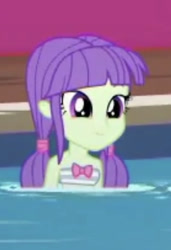 Size: 828x1209 | Tagged: safe, screencap, starlight, equestria girls, equestria girls specials, g4, my little pony equestria girls: better together, my little pony equestria girls: spring breakdown, clothes, cropped, low quality, striped swimsuit, swimming pool, swimsuit, upscaled, water