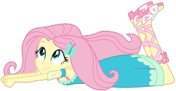 Size: 2894x1500 | Tagged: safe, artist:sketchmcreations, fluttershy, do it for the ponygram!, equestria girls, g4, my little pony equestria girls: better together, diving, feet, female, geode of fauna, hairpin, magical geodes, sandals, simple background, smiling, solo, teenager, the pose, transparent background, vector