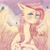 Size: 1000x1000 | Tagged: safe, artist:nabii.png, fluttershy, butterfly, pegasus, pony, g4, cloud, female, mare, solo