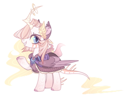 Size: 1024x785 | Tagged: safe, artist:manella-art, oc, oc only, oc:craner moon, alicorn, bat pony, bat pony alicorn, pony, bat wings, cloak, clothes, crooked horn, female, horn, mare, simple background, solo, transparent background, wings