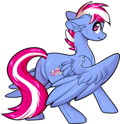 Size: 2610x2691 | Tagged: safe, artist:sherochan, oc, oc only, oc:steam loco, pegasus, pony, commission, cute, high res, looking at you, looking back, male, pegasus oc, simple background, solo, sticker, sticker pack, transparent background, wings, ych result