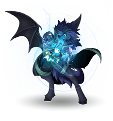 Size: 2500x2681 | Tagged: safe, artist:taiga-blackfield, oc, oc only, bat pony, anthro, unguligrade anthro, high res, magic, male, simple background, solo, stallion, transparent background