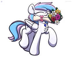 Size: 3250x2560 | Tagged: dead source, safe, artist:php142, oc, oc only, oc:starburn, pegasus, pony, bouquet, cute, flower, high res, jewelry, necklace