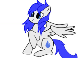 Size: 1024x768 | Tagged: safe, artist:discord73, oc, oc only, oc:rain, pegasus, pony, pegasus oc, simple background, sitting, solo, white background, wings