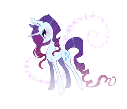 Size: 1280x1100 | Tagged: safe, artist:_psiionix_, rarity, pony, unicorn, g4, blushing, colored hooves, ear piercing, female, mare, piercing, profile, simple background, solo, white background