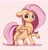 Size: 2435x2517 | Tagged: safe, artist:miokomata, fluttershy, pegasus, pony, g4, cheek fluff, chest fluff, colored hooves, cute, ear fluff, female, floppy ears, freckles, freckleshy, high res, looking at you, mare, open mouth, pink background, raised hoof, shyabetes, simple background, smiling, solo