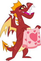Size: 4000x5838 | Tagged: safe, artist:melisareb, garble, dragon, g4, sweet and smoky, .svg available, absurd resolution, blanket, cute, freckles, gardorable, heart, male, simple background, solo, transparent background, vector