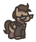 Size: 120x142 | Tagged: safe, artist:plunger, oc, oc only, oc:toffee scotch, pegasus, pony, clothes, glasses, jacket, leather jacket, male, simple background, solo, sunglasses, tiny, transparent background