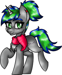 Size: 991x1190 | Tagged: safe, artist:songheartva, oc, oc only, oc:vivid glow, pony, unicorn, clothes, cute, ear piercing, female, freckles, makeup, mare, ocbetes, piercing, scarf, simple background, solo, transparent background