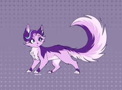 Size: 2700x2000 | Tagged: safe, artist:celes-969, starlight glimmer, cat, g4, abstract background, catified, cheek fluff, chest fluff, ear fluff, female, fluffy, high res, pale belly, solo, species swap, tail fluff