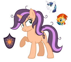 Size: 1280x1116 | Tagged: safe, artist:tenderrain-art, shining armor, sunburst, oc, pony, unicorn, g4, female, magical gay spawn, mare, offspring, parent:shining armor, parent:sunburst, parents:shiningburst, simple background, transparent background