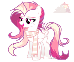 Size: 1192x1000 | Tagged: safe, artist:rerorir, oc, oc only, pegasus, pony, clothes, female, mare, scarf, simple background, solo, white background