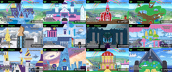 Size: 5120x2160 | Tagged: safe, artist:pika-robo, g4, canterlot, canterlot castle, castle of the royal pony sisters, cloudsdale, community related, compilation, crystal empire, golden oaks library, manehattan, mount aris, nintendo, nintendo switch, ponyville, ponyville town hall, stage builder, super smash bros., super smash bros. ultimate, sweet apple acres, sweet apple acres barn, twilight's castle