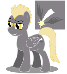 Size: 1000x1100 | Tagged: safe, artist:warren peace, oc, oc only, oc:cloud sweeper, pegasus, pony, cocky, cutie mark, grin, male, shadow, shooting star, simple background, smiling, solo, stallion, transparent background, vector
