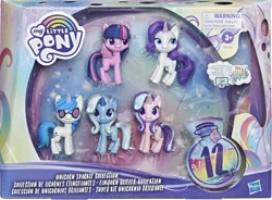 Size: 2040x1503 | Tagged: safe, dj pon-3, rarity, starlight glimmer, trixie, twilight sparkle, vinyl scratch, alicorn, pony, unicorn, g4.5, my little pony: pony life, female, mare, toy, twilight sparkle (alicorn)