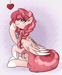 Size: 2500x3000 | Tagged: safe, artist:lionbun, oc, oc:love struck, pegasus, pony, artfight, braid, charm, cute, high res