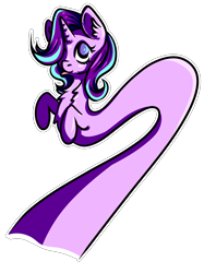 Size: 3873x4882 | Tagged: safe, artist:coco-drillo, starlight glimmer, pony, unicorn, g4, :p, absurd resolution, cel shading, chest fluff, ear fluff, elastic, female, long glimmer, long pony, natg2020, newbie artist training grounds, outline, raised hoof, raised hooves, simple background, solo, stretchy, tongue out, transparent background