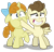 Size: 1280x1226 | Tagged: safe, artist:aleximusprime, pound cake, pumpkin cake, pegasus, pony, unicorn, flurry heart's story, g4, bow, cake twins, colt, female, filly, floppy ears, grin, hair bow, hoof in mouth, male, nervous, nervous smile, older, older pound cake, older pumpkin cake, raised hoof, siblings, simple background, smiling, transparent background, twins