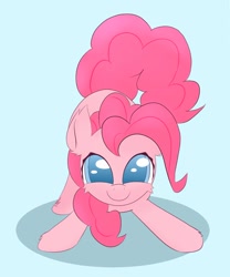 Size: 1000x1200 | Tagged: safe, artist:chocodamai, pinkie pie, earth pony, pony, g4, cute, diapinkes, digital art, female, happy, imminent pounce, looking at you, mare, playful, smiling